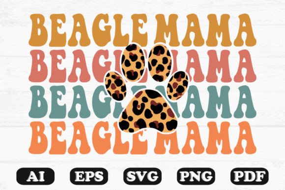 Beagle Mama Dog Retro Wavy Svg