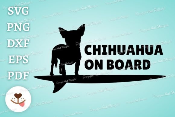 CHIHUAHUA on BOARD Dog Car Decal Svg Png
