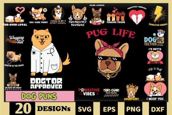 Dog Puns Bundle SVG 20 Designs: A Designer's Review