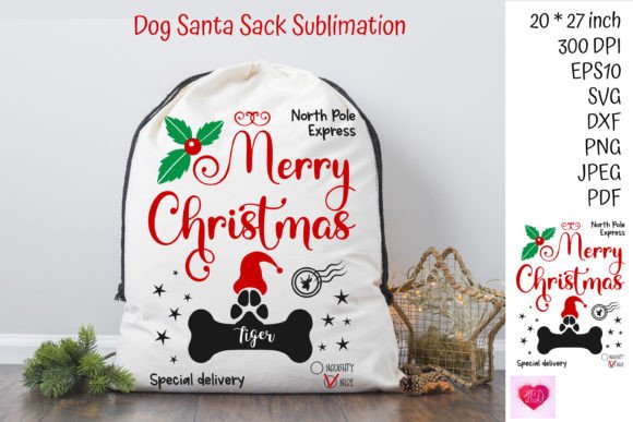 Dog Santa Sack SVG Gift Idea for Dog