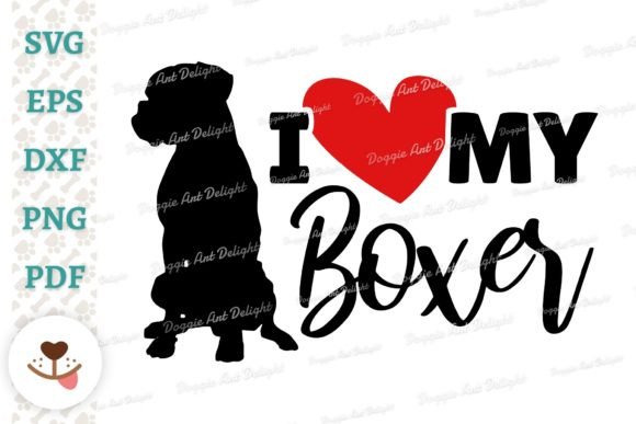 I Love My Boxer Dog Lover Png Svg Dxf