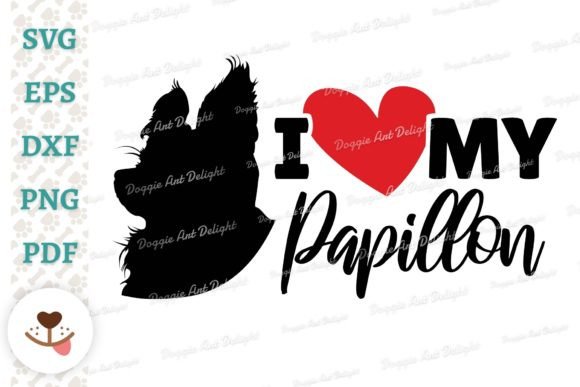 I Love My Papillon Dog Lover Png Svg Dxf