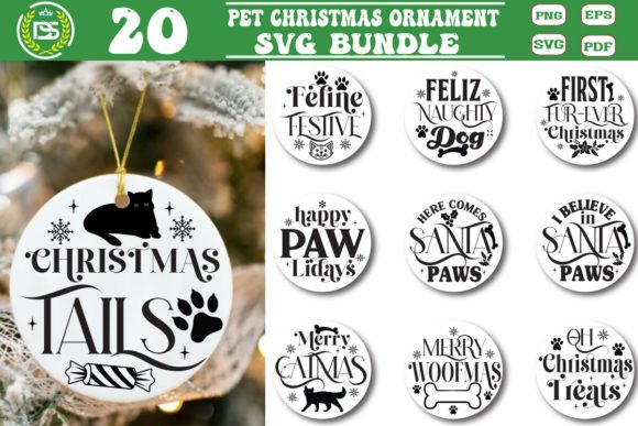 Pet Christmas Ornament SVG Bundle, Cat a: Real Talk on Stitch‑Ready Holiday Designs