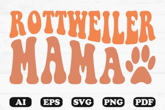 Rottweiler Mama Dog Retro Wavy SVG: A Designer's Review