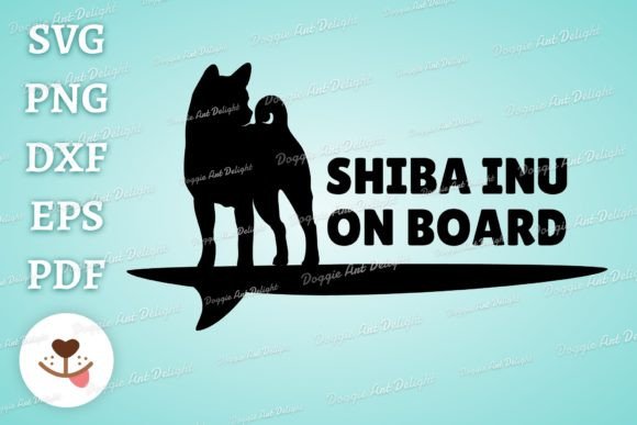 SHIBA INU on BOARD Dog Car Decal Svg Png